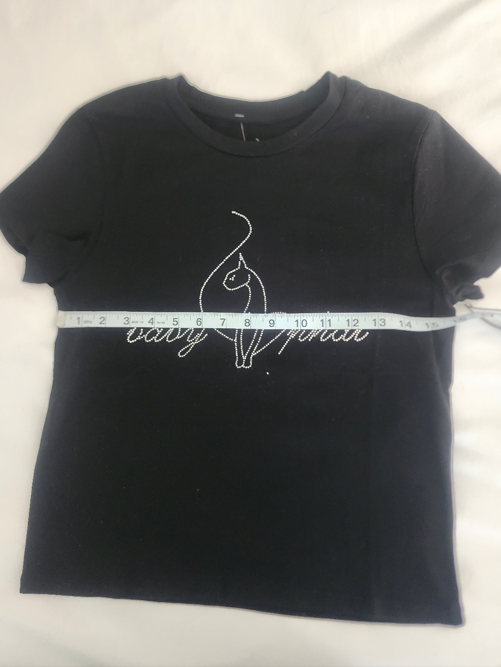 Baby Phat Women's Black Logo Crystal Tee - Picture 6 of 8